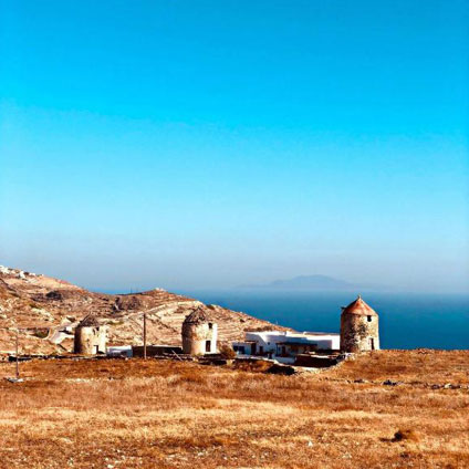 Traditional windmills in Folegandros